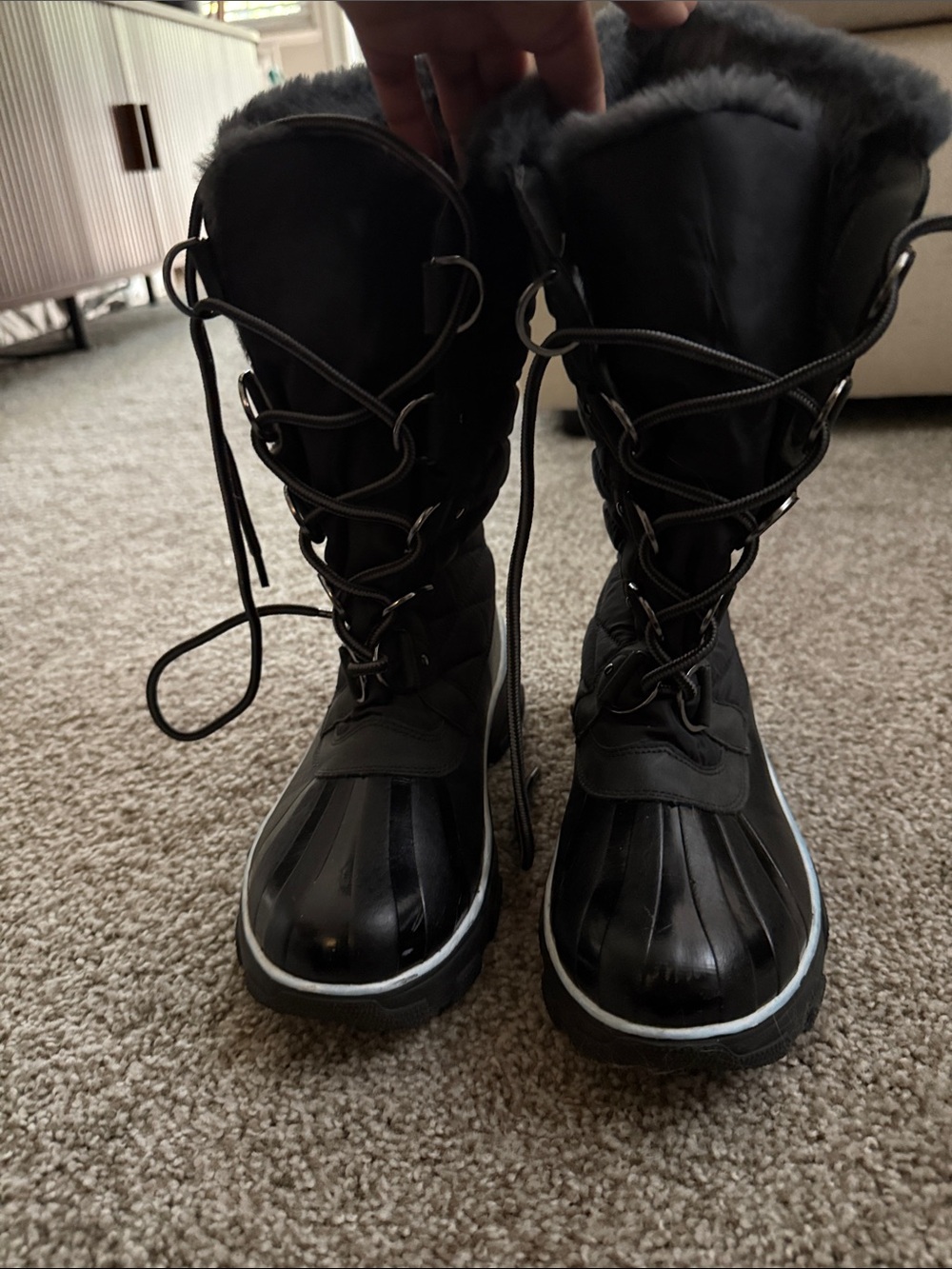 JBU Lorina Mid Calf Lace Up Snow Boots